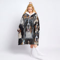 Bernese Mountain Dog Wearable Blanket Hoodie For Adult, Oversized Sherpa Blanket Sweatshirt With Hood Pocket And Sleeves